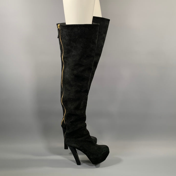 GIUSEPPE ZANOTTI Size 6.5 Black  Suede Boots