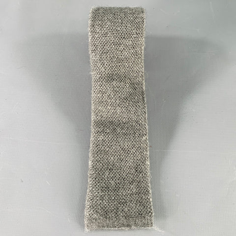 BRUNELLO CUCINELLI Grey Cashmere Silk Knit Tie