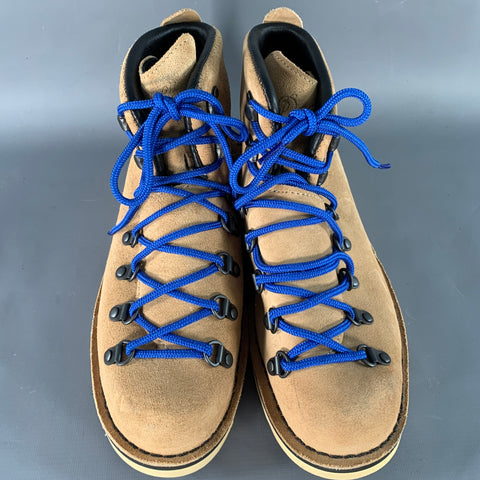 DANNER Size 9 Mountain Light Tan Blue Nubuck Lace-Up Hiking Boots