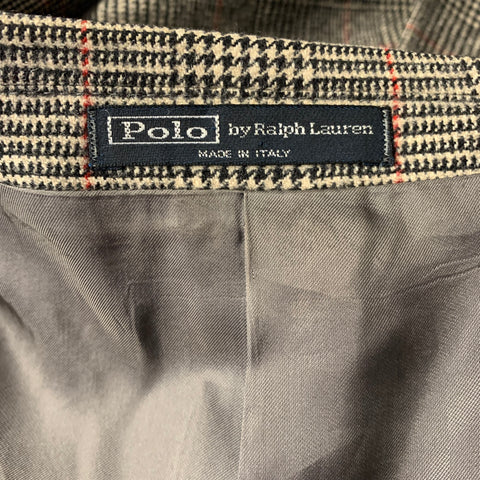 POLO by RALPH LAUREN Chest Size 42 Beige Black Glen Check Sport Coat