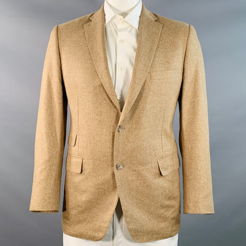 PAUL STUART Size 42 Regular Tan Silk Notch Lapel Sport Coat