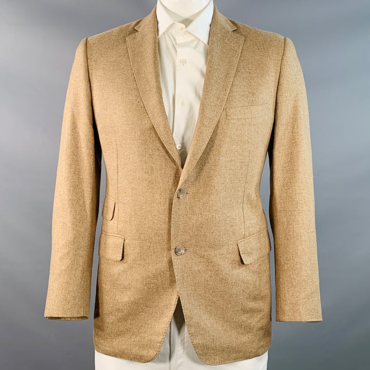 PAUL STUART Size 42 Regular Tan Silk Notch Lapel Sport Coat