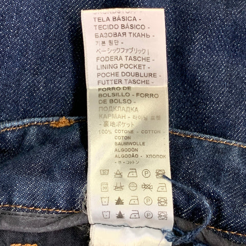 BARENA Size 34 Indigo Twill Cotton Tapered Cargo Jeans