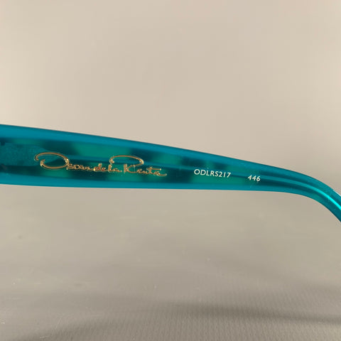 OSCAR DE LA RENTA Blue Black Marbled Acetate Sunglasses