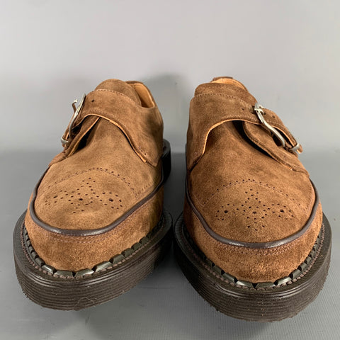 GEORGE COX Size 10 Brown 4200 MG MONK 593 Leather Creeper Loafers