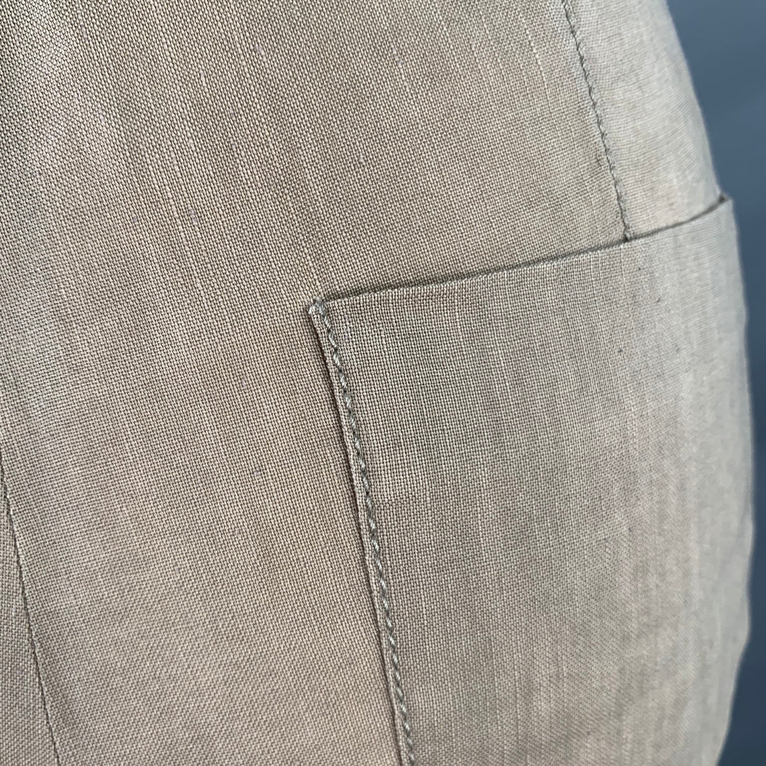 BURBERRY LONDON Size 8 Brown Wool Linen Pleated Shorts