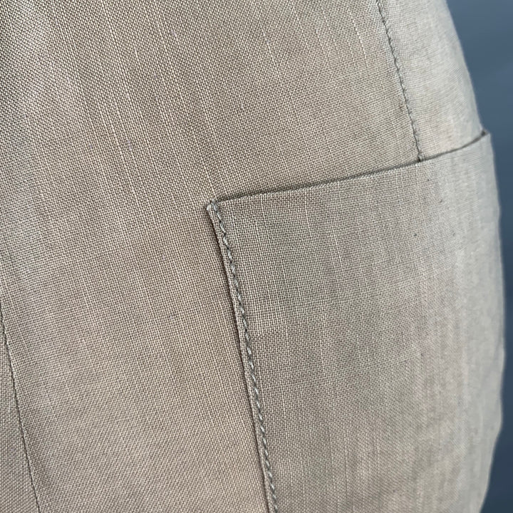 BURBERRY LONDON Size 8 Brown Wool Linen Pleated Shorts