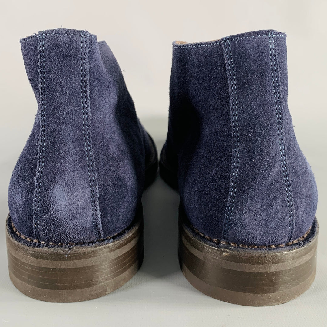 BELSTAFF Size 12 Navy Suede Leather Lace-Up Boots
