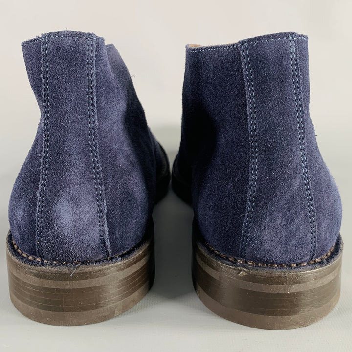 BELSTAFF Size 12 Navy Suede Leather Lace-Up Boots