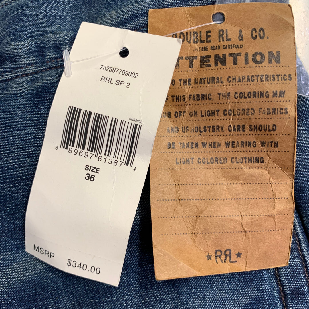 RRL by RALPH LAUREN Size 36 Blue Cotton Cropped Cocoon Jeans