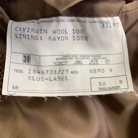 POLO by RALPH LAUREN Size 38 Regular Brown Beige Woven Virgin Wool Suit