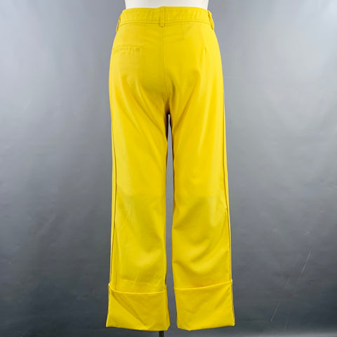 ROCHAS Size L Neon Yellow Wool Cropped Casual Pants