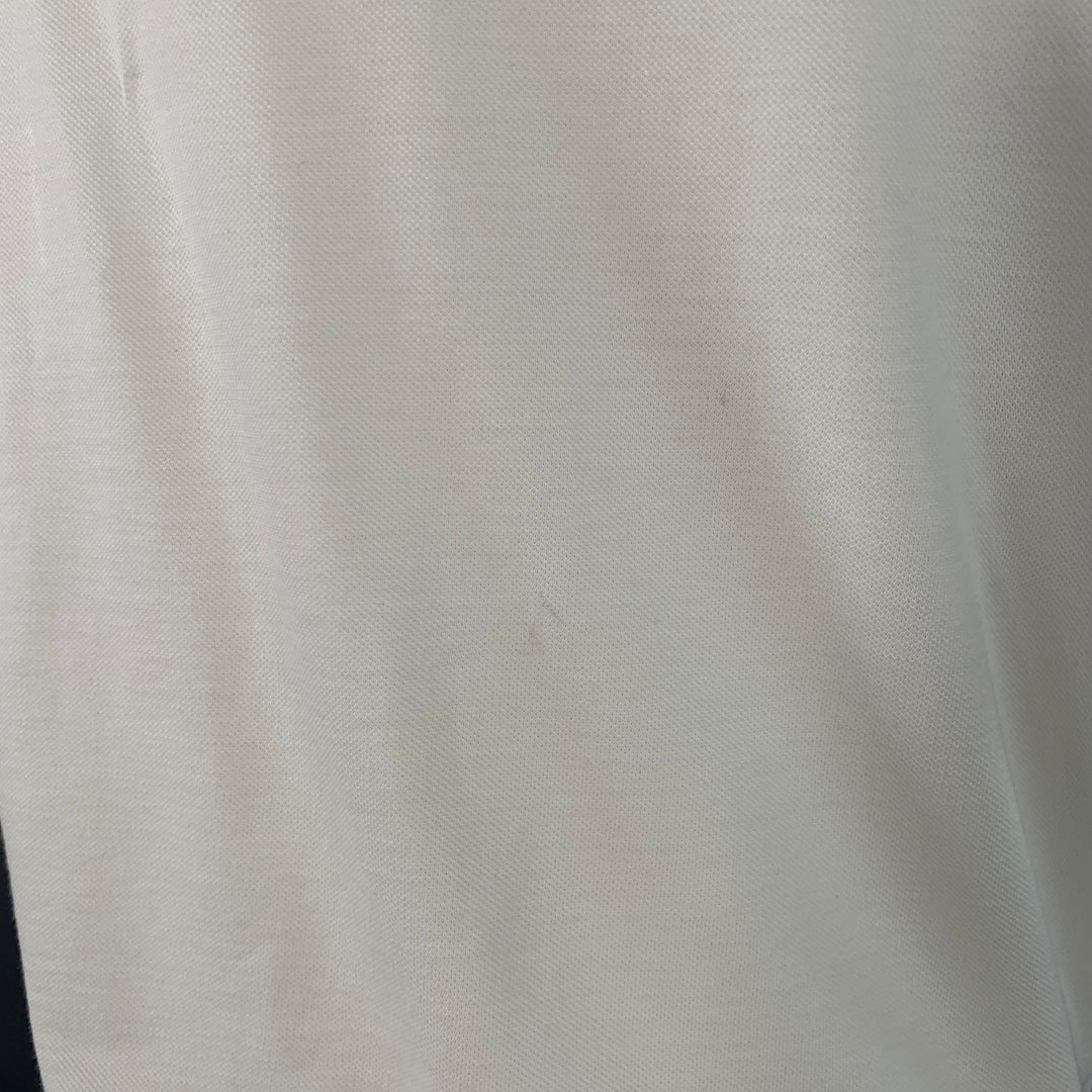 ISAIA Size M Off White Cotton Short Sleeve Polo