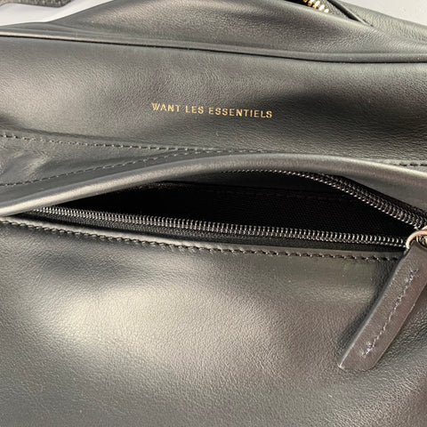 WANT LES ESSENTIELS DE LA VIE Black Leather Cross Body Bag