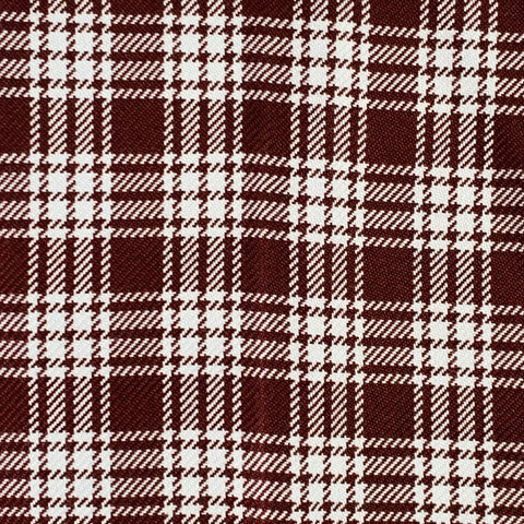 MSGM Size 34 Burgundy Blue Plaid Wool Acrylic Button Fly Dress Pants