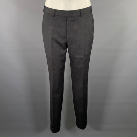 ERMENEGILDO ZEGNA Size 32 Charcoal Wool Slim Fit Dress Pants