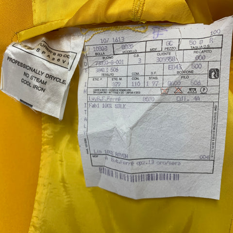 GIANFRANCO FERRE Size 40 Yellow Silk Single Breasted Sport Coat