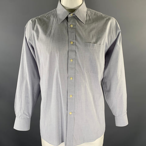 CHRISTIAN DIOR Size XL Grey Heather Cotton Vintage Long Sleeve Shirt