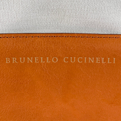 BRUNELLO CUCINELLI Brown Cream Canvas Leather Oversized Weekender Bag