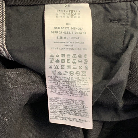 Jean ample en sergé de coton noir et gris MM6 MAISON MARGIELA taille 25
