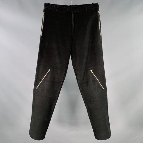 DIRK SCHONBERGER Size 30 Black Cotton Zip Pockets Tapered Casual Pants