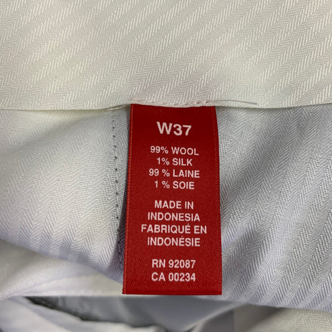 SAKS FIFTH AVENUE Size 44 Grey Blue Stripe Wool Silk Notch Lapel Suit