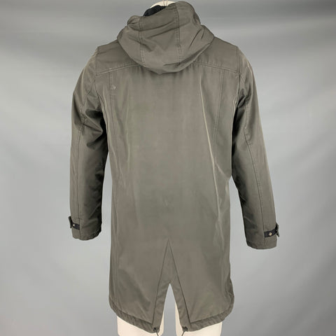 TED BAKER Size M Grey Polyester Blend Softshell Hooded Coat
