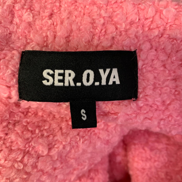SER.O.YA Size S Pink Acrylic Blend Knitted Oversized Coat