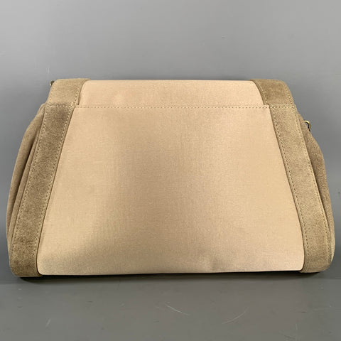 SHANGHAI TANG Tan Mint Suede Silk Nylon Handbag & Leather Goods