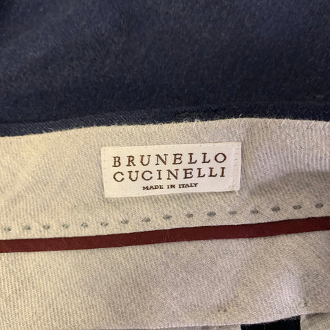 BRUNELLO CUCINELLI Size 40 Navy Wool Notch Lapel Suit