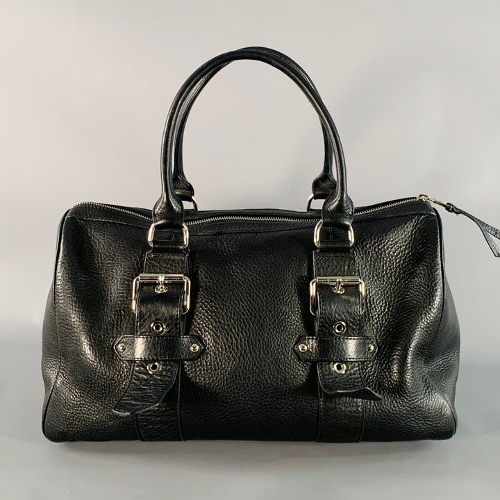 LONGCHAMP x KATE MOSS Black Silver Leather Top Handles Handbag