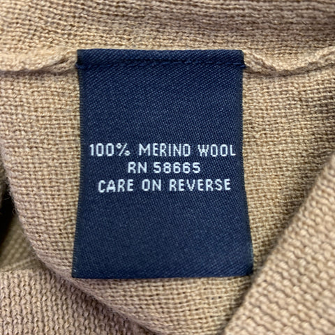 FACONNABLE Size S Camel Merino Wool Crew Neck Pullover