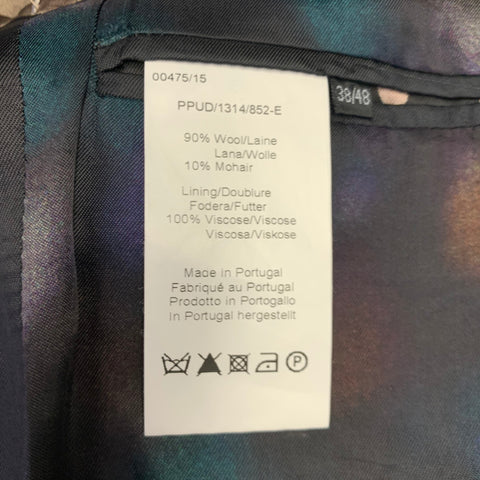 PAUL SMITH Size 38 Grey Wool Mohair Single Breasted Sport Coat