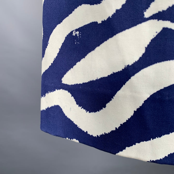 PRABAL GURUNG Size M Blue White Lines Graphic Bermuda Shorts