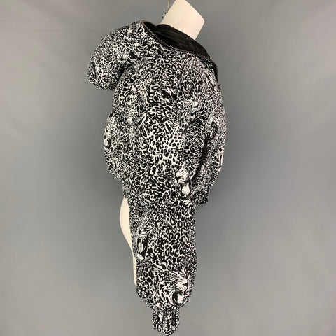 MARCELL VON BERLIN Size 4 Black White Polyester Animal Cropped Jacket