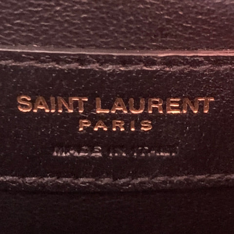 SAINT LAURENT Cassandra Green Gold Croc Embossed Leather Cross Body Mini Handbag