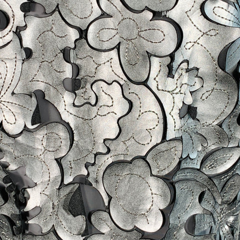 MARC JACOBS Size 0 Silver Grey Leather Floral Cut Out Sleeveless Dress Top