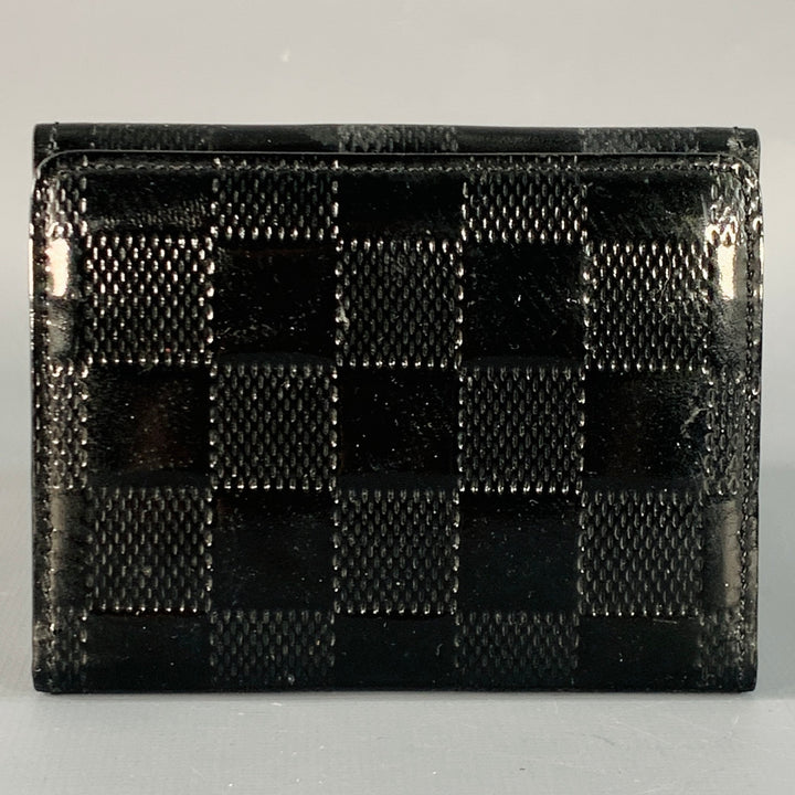 LOUIS VUITTON Black Damier Embossed Patent Leather Wallet