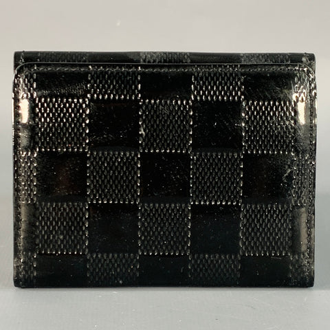 LOUIS VUITTON Black Damier Embossed Patent Leather Wallet