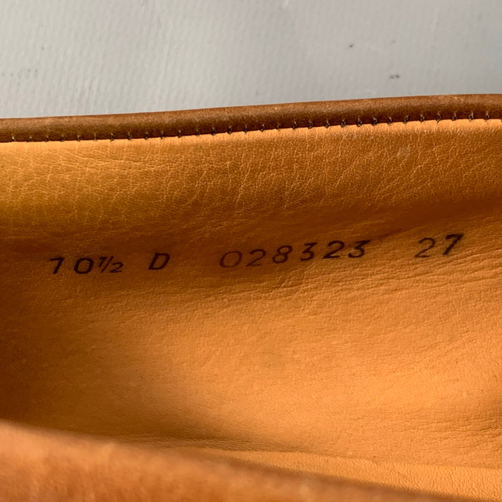 J.M. WESTON Size 10.5 Brown Leather Split Toe Penny Loafers