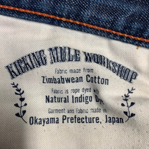 KICKING MULE WORKSHOP Size 31 Indigo Cotton Button Fly Jeans