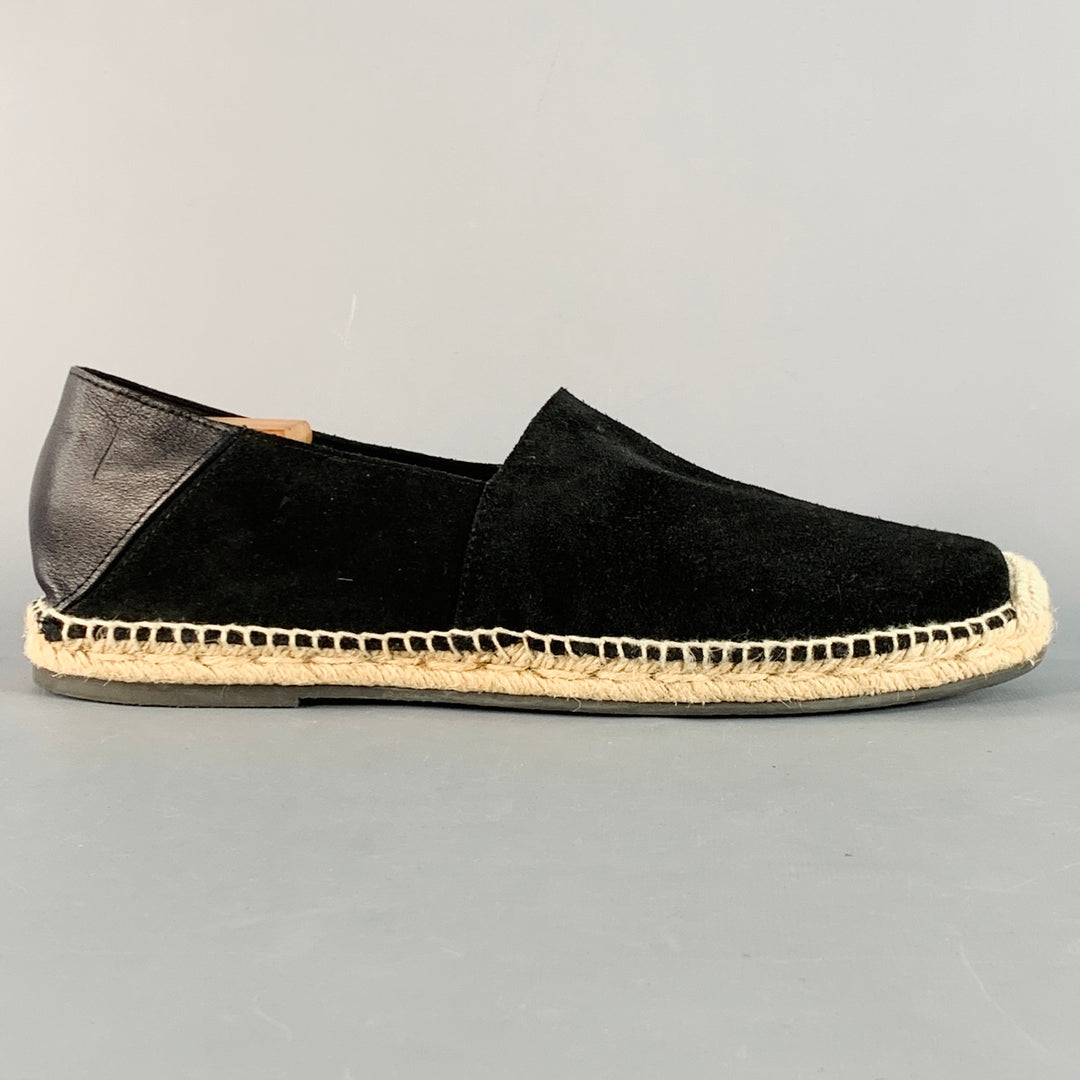 TODD SNYDER Size 11 Black Suede Slip On Espadrille Sneakers