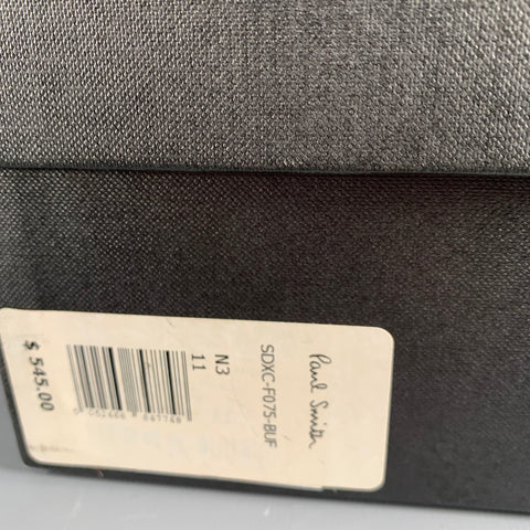 PAUL SMITH Size 12 Black Leather Lace-Up Ankle Boots