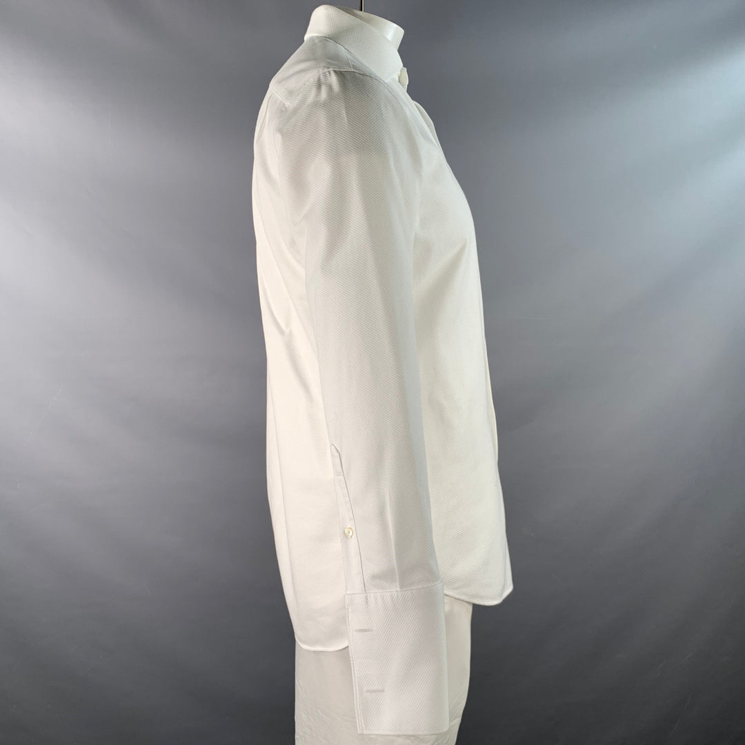 BONOBOS Size L White Cotton Tuxedo Long Sleeve Shirt