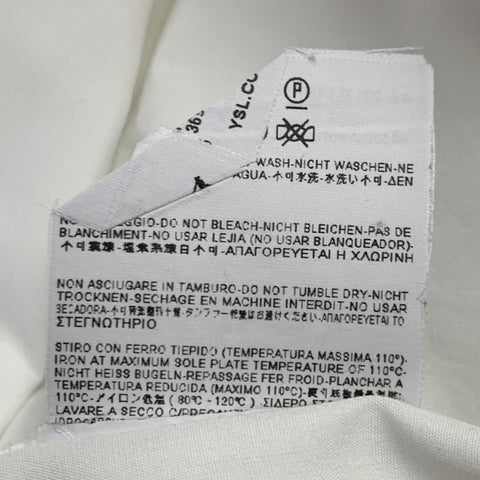 SAINT LAURENT Size 4 White Cotton Button Up Shirt