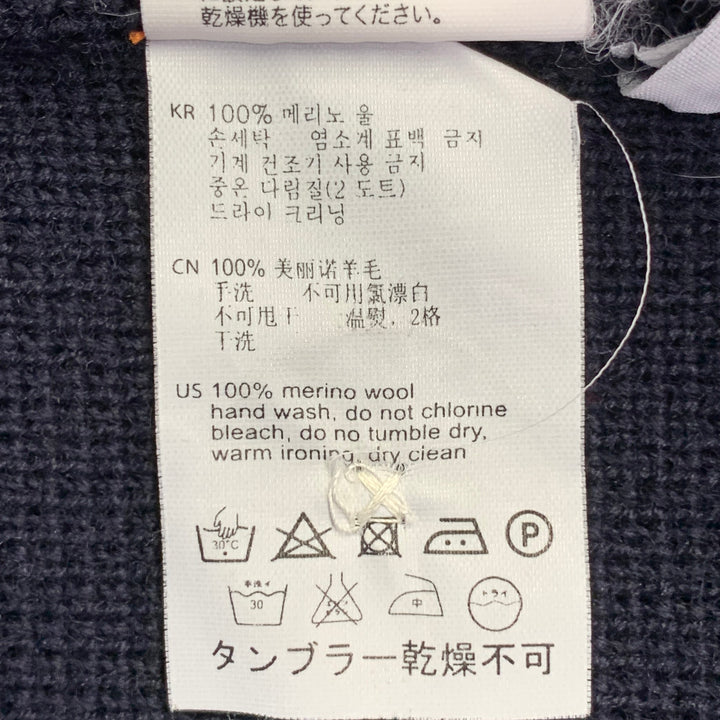 ANDERSEN-ANDERSEN Size XXL The Peacoat Navy Waffle Knit Merino Wool Coat