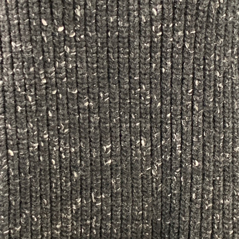 TOTEME Size L Country Knit Grey White Wool Alpaca Silk Ribbed Crew Neck Sweater