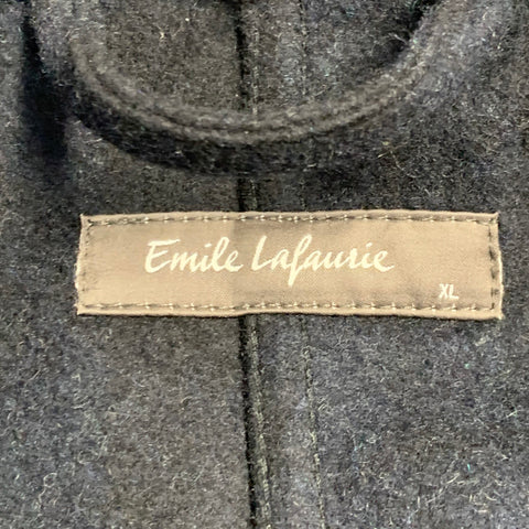 EMILE LAFAURIE Size XL Navy Plaid Wool Blend Painter Jacket