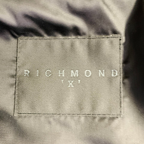 JOHN RICHMOND Size XL Black Faux Leather Polyamide Zip Up Jacket