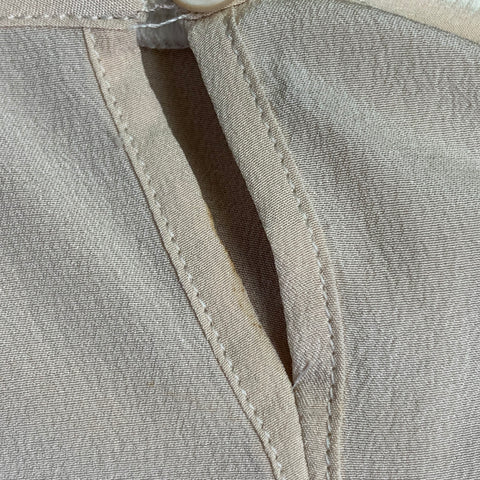FABIANA FILIPPI Size S Beige Cream Cotton Blend Color Block Layered Sleeveless Casual Top